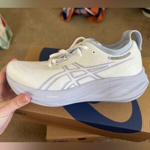 Asics White and Light Lavender Women's Running Sneakers